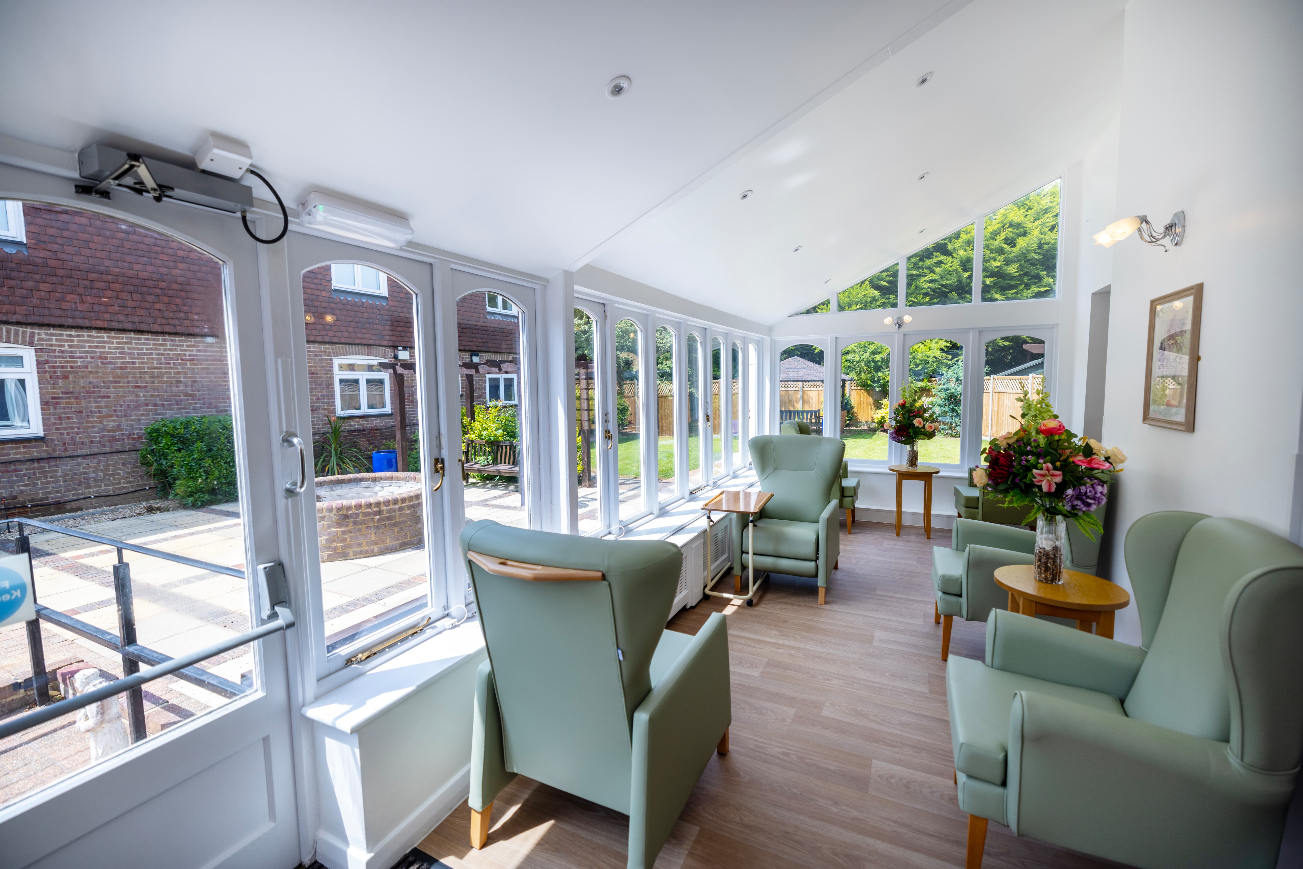 Conservatory with garden views