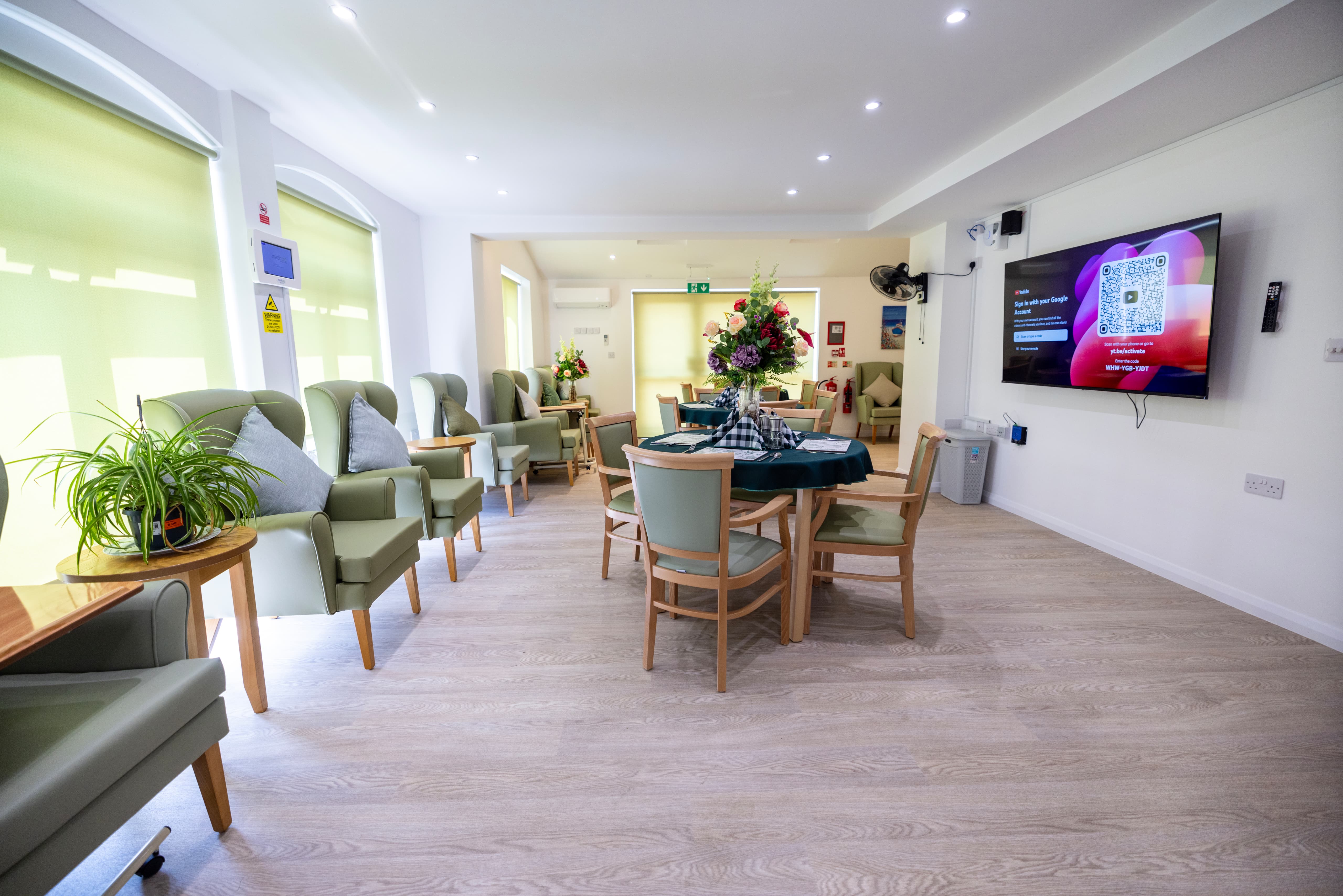 Spacious main dining area with natural light and comfortable seating